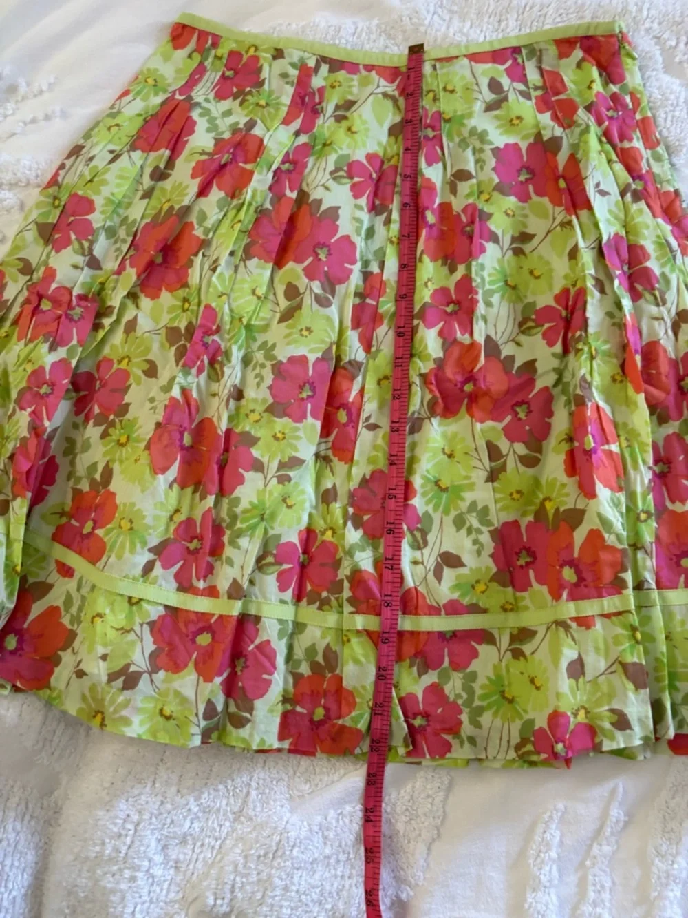 Liz Claiborne Bright Floral Circle Skirt in Lime & Pink - Picture 16 of 16